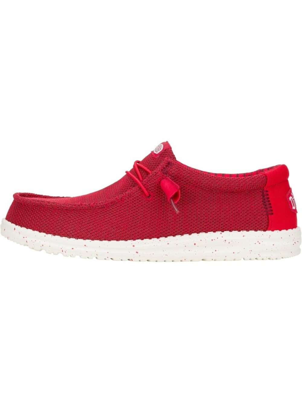 Hey Dude Men's Red Round Toe Wally Stretch Sox Slip On Loafer Shoes